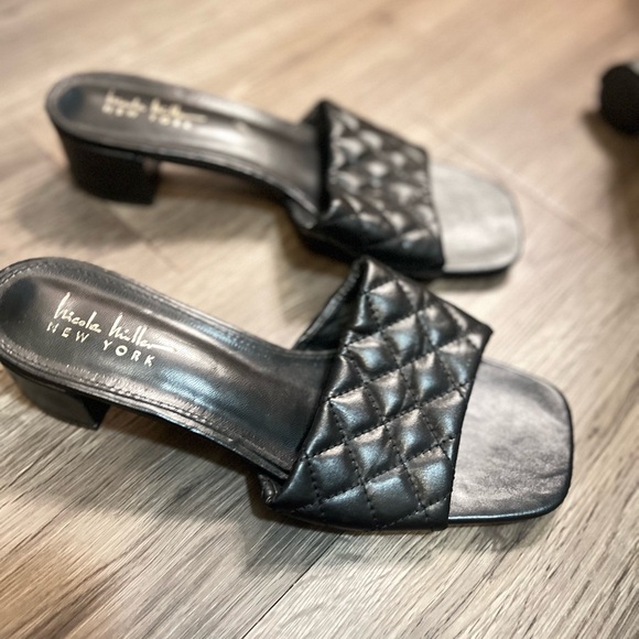Nicole Miller Shoes - Nicole Miller Black Quilted Mules